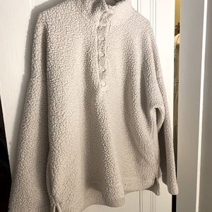 Aerie quarter button Sherpa